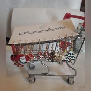 Christmas Dangle Earrings Set Of 5 NIP